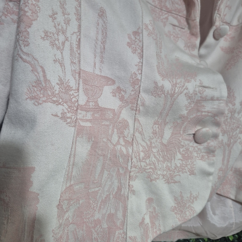Talbots Pastel Pink Patterned Blazer - Picture 2 of 8